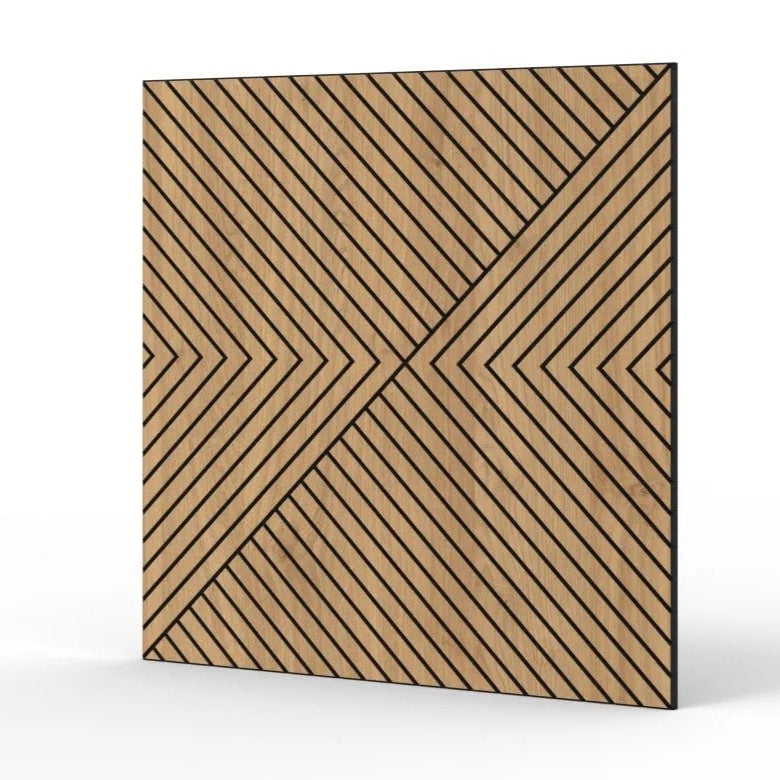 GrooveCraft Milled Acoustic Wall Panels MDF - 2 on white background DecorMania UK